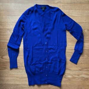 J.Crew Blue V-Neck 100% Merino Wool Cardigan Sweater Size XXS